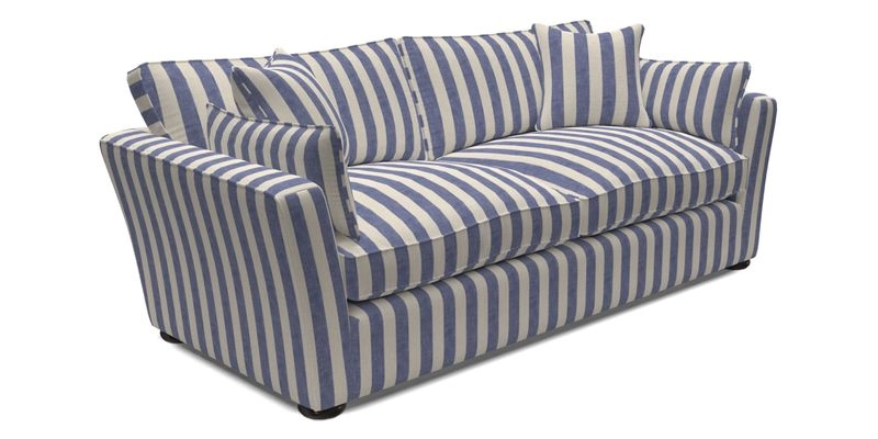 Aldeburgh 3 Seater Sofa in Cloth 22 Bayadere Seal with Scatters in Bayadere & Barcode Seal