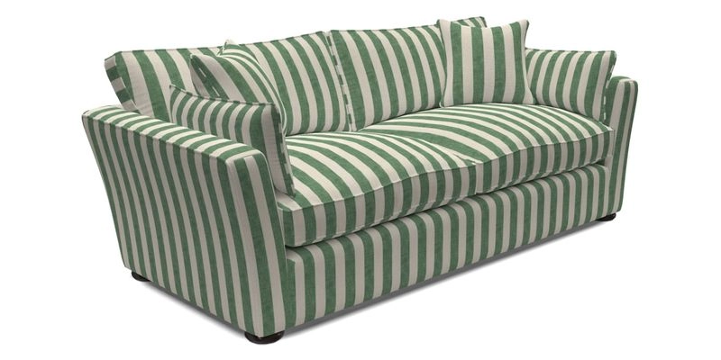 Aldeburgh 3 Seater Sofa in Cloth 22 Bayadere Seal with Scatters in Bayadere & Barcode Seal