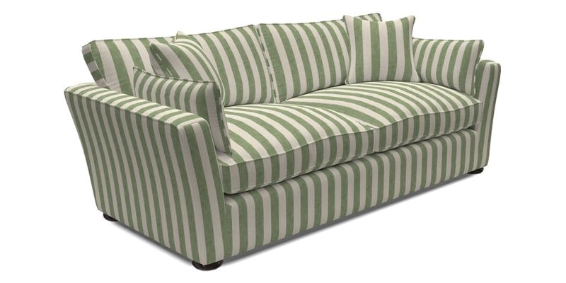 Aldeburgh 3 Seater Sofa in Cloth 22 Bayadere Seal with Scatters in Bayadere & Barcode Seal