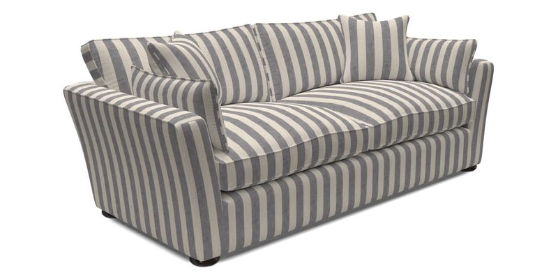 Aldeburgh 3 Seater Sofa in Cloth 22 Bayadere Seal with Scatters in Bayadere & Barcode Seal