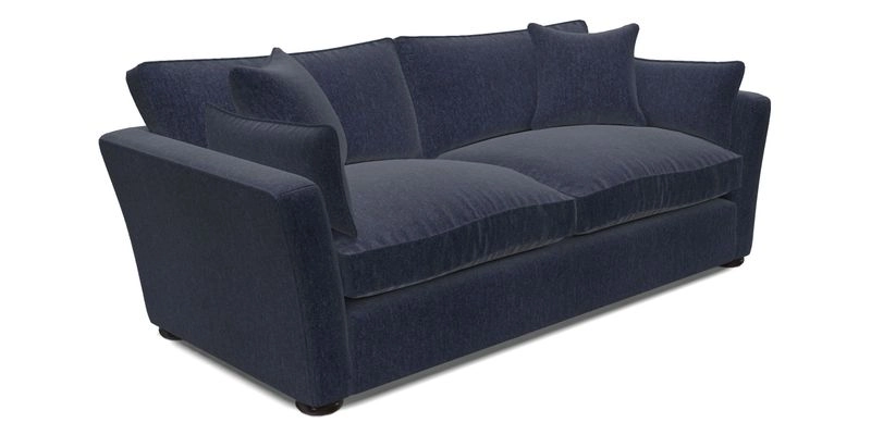 Aldeburgh 3 Seater Sofa in Cloth 22 Bayadere Seal with Scatters in Bayadere & Barcode Seal