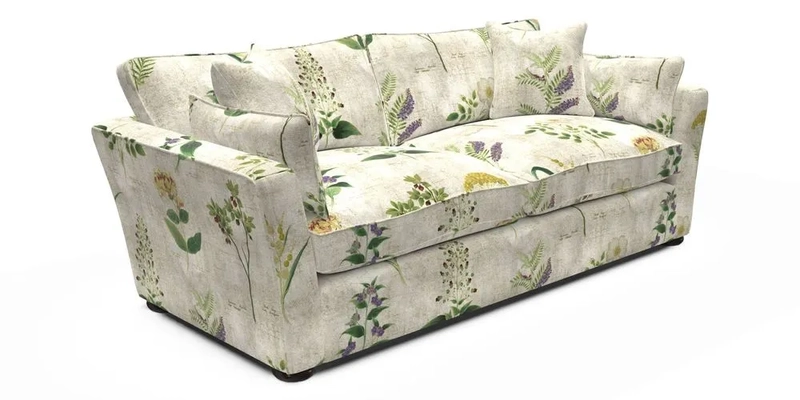 Aldeburgh 3 Seater Sofa in Cloth 22 Bayadere Seal with Scatters in Bayadere & Barcode Seal
