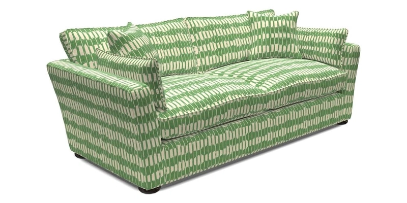 Aldeburgh 3 Seater Sofa in Cloth 22 Bayadere Seal with Scatters in Bayadere & Barcode Seal