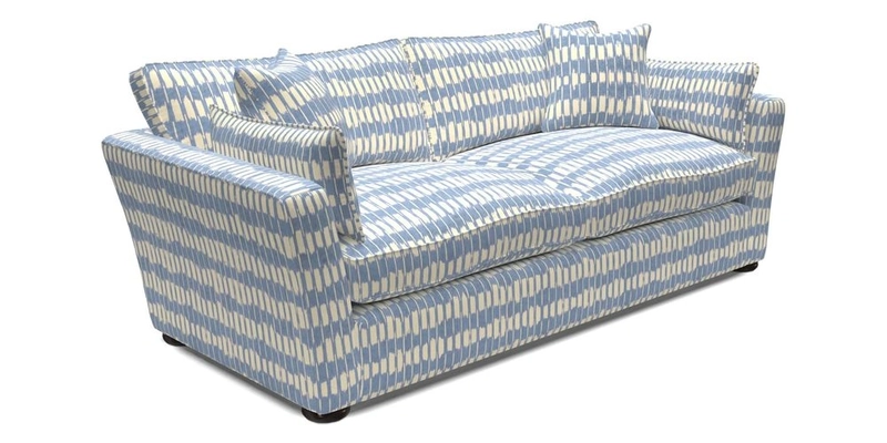 Aldeburgh 3 Seater Sofa in Cloth 22 Bayadere Seal with Scatters in Bayadere & Barcode Seal