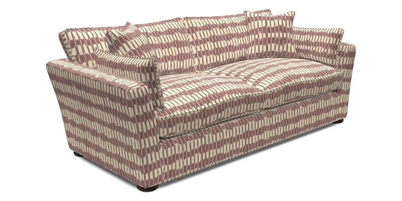 Aldeburgh 3 Seater Sofa in Cloth 22 Bayadere Seal with Scatters in Bayadere & Barcode Seal