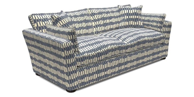 Aldeburgh 3 Seater Sofa in Cloth 22 Bayadere Seal with Scatters in Bayadere & Barcode Seal