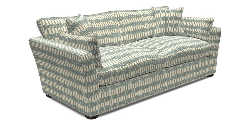 Aldeburgh 3 Seater Sofa in Cloth 22 Bayadere Seal with Scatters in Bayadere & Barcode Seal
