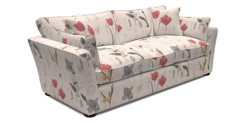 Aldeburgh 3 Seater Sofa in Cloth 22 Bayadere Seal with Scatters in Bayadere & Barcode Seal