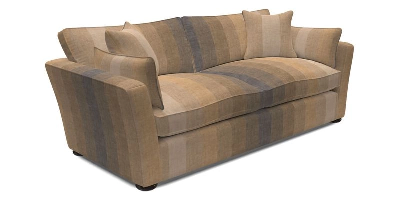 Aldeburgh 3 Seater Sofa in Cloth 22 Bayadere Seal with Scatters in Bayadere & Barcode Seal
