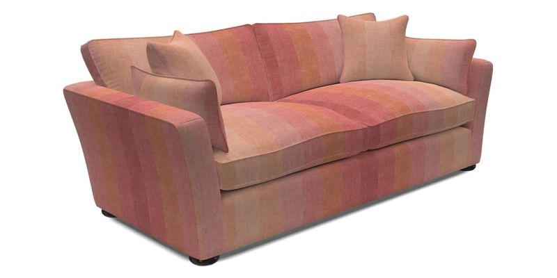 Aldeburgh 3 Seater Sofa in Cloth 22 Bayadere Seal with Scatters in Bayadere & Barcode Seal
