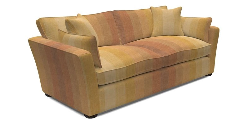 Aldeburgh 3 Seater Sofa in Cloth 22 Bayadere Seal with Scatters in Bayadere & Barcode Seal