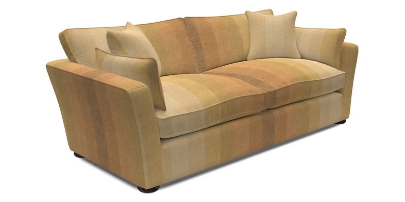 Aldeburgh 3 Seater Sofa in Cloth 22 Bayadere Seal with Scatters in Bayadere & Barcode Seal