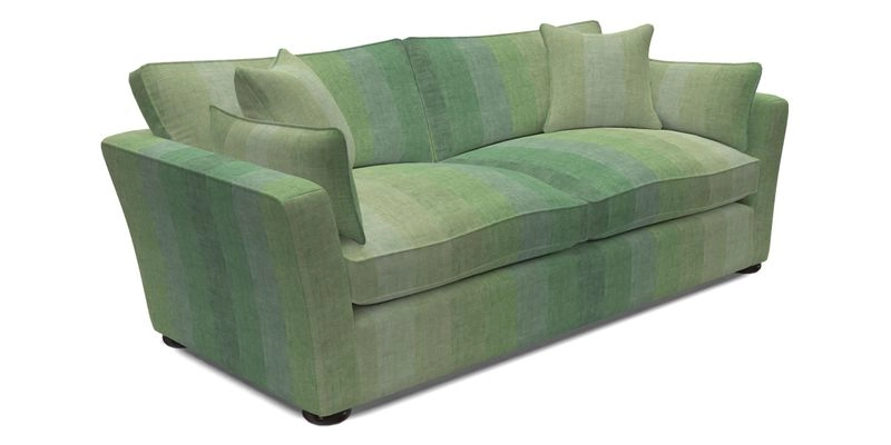 Aldeburgh 3 Seater Sofa in Cloth 22 Bayadere Seal with Scatters in Bayadere & Barcode Seal