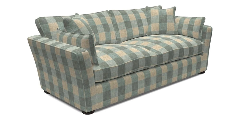 Aldeburgh 3 Seater Sofa in Cloth 22 Bayadere Seal with Scatters in Bayadere & Barcode Seal