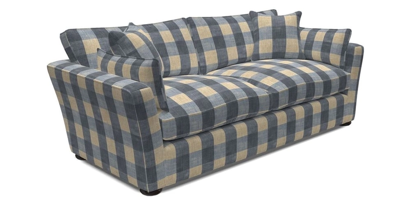 Aldeburgh 3 Seater Sofa in Cloth 22 Bayadere Seal with Scatters in Bayadere & Barcode Seal
