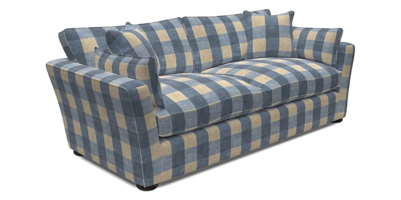 Aldeburgh 3 Seater Sofa in Cloth 22 Bayadere Seal with Scatters in Bayadere & Barcode Seal