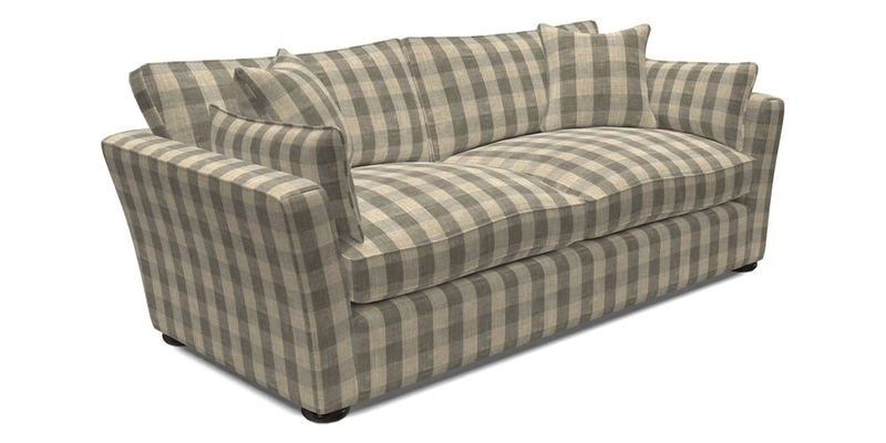 Aldeburgh 3 Seater Sofa in Cloth 22 Bayadere Seal with Scatters in Bayadere & Barcode Seal