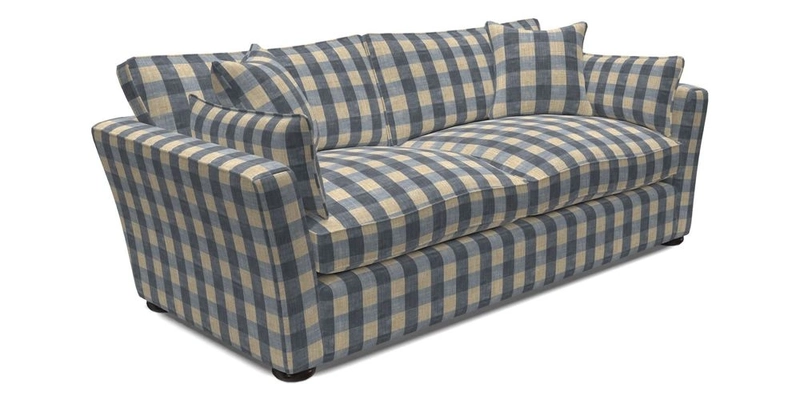 Aldeburgh 3 Seater Sofa in Cloth 22 Bayadere Seal with Scatters in Bayadere & Barcode Seal