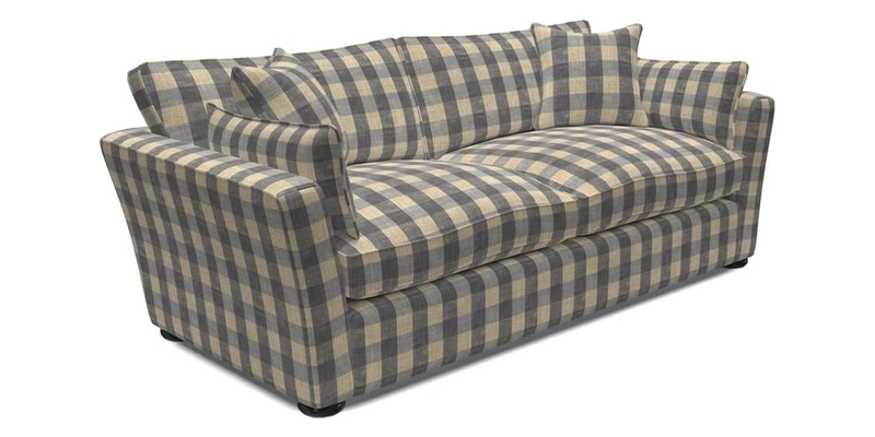 Aldeburgh 3 Seater Sofa in Cloth 22 Bayadere Seal with Scatters in Bayadere & Barcode Seal