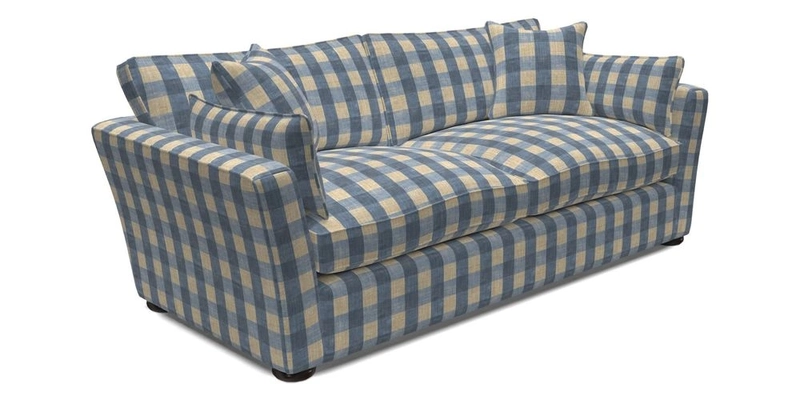 Aldeburgh 3 Seater Sofa in Cloth 22 Bayadere Seal with Scatters in Bayadere & Barcode Seal
