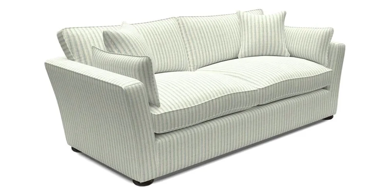 Aldeburgh 3 Seater Sofa in Cloth 22 Bayadere Seal with Scatters in Bayadere & Barcode Seal