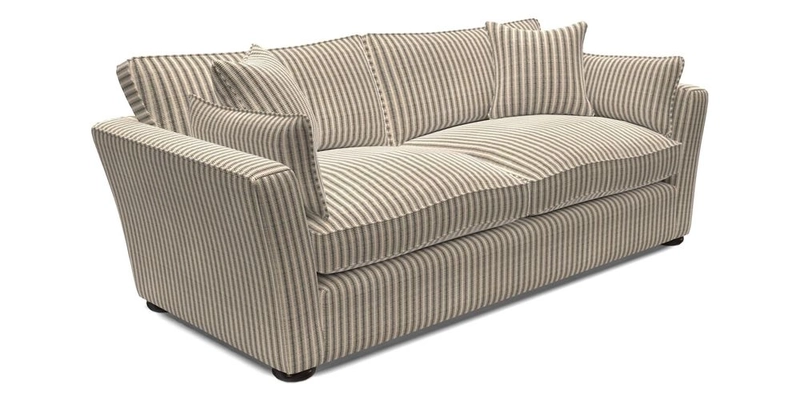 Aldeburgh 3 Seater Sofa in Cloth 22 Bayadere Seal with Scatters in Bayadere & Barcode Seal