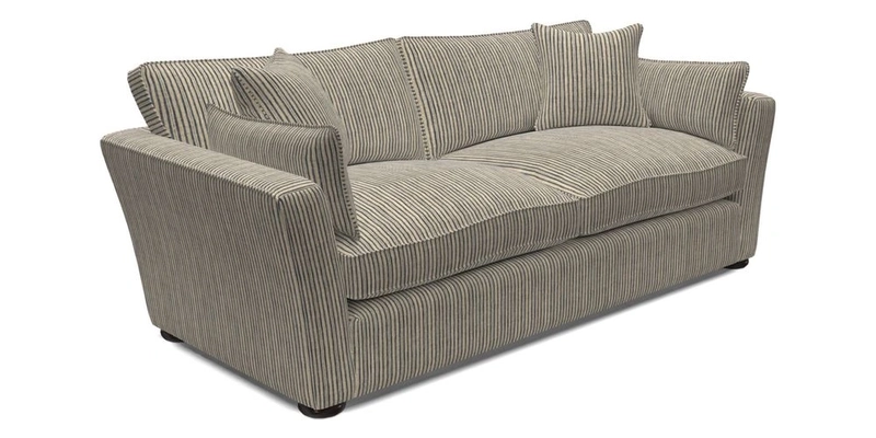 Aldeburgh 3 Seater Sofa in Cloth 22 Bayadere Seal with Scatters in Bayadere & Barcode Seal