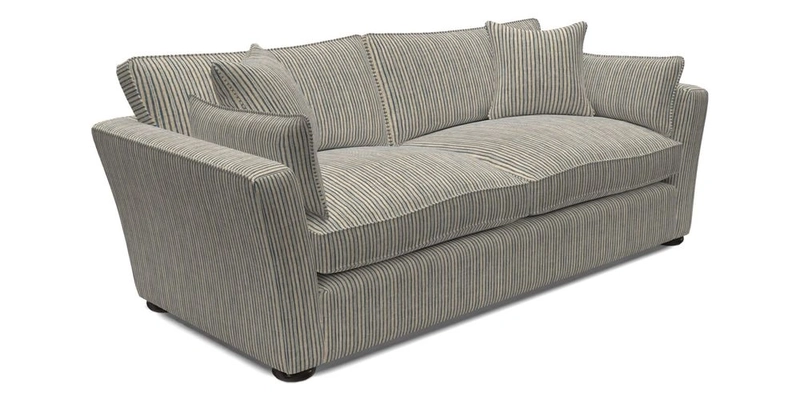 Aldeburgh 3 Seater Sofa in Cloth 22 Bayadere Seal with Scatters in Bayadere & Barcode Seal
