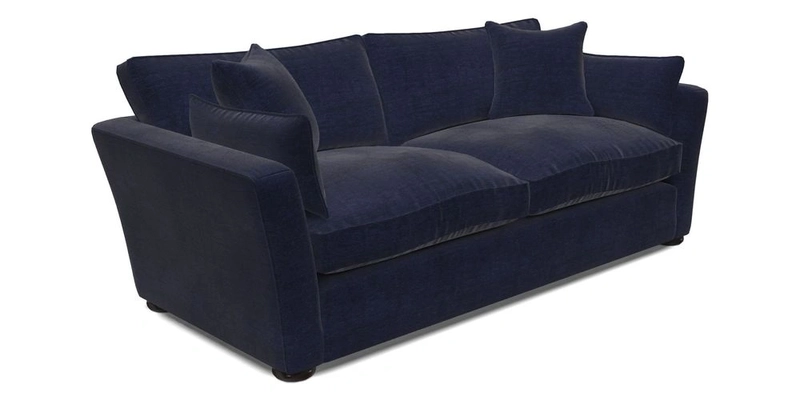 Aldeburgh 3 Seater Sofa in Cloth 22 Bayadere Seal with Scatters in Bayadere & Barcode Seal