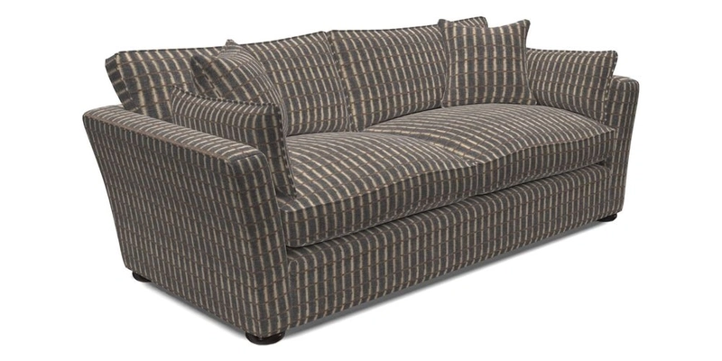 Aldeburgh 3 Seater Sofa in Cloth 22 Bayadere Seal with Scatters in Bayadere & Barcode Seal