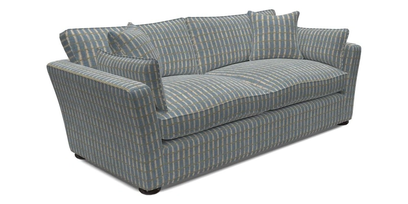 Aldeburgh 3 Seater Sofa in Cloth 22 Bayadere Seal with Scatters in Bayadere & Barcode Seal