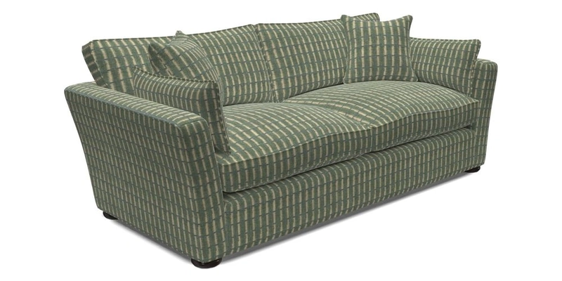 Aldeburgh 3 Seater Sofa in Cloth 22 Bayadere Seal with Scatters in Bayadere & Barcode Seal
