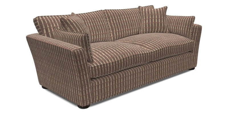 Aldeburgh 3 Seater Sofa in Cloth 22 Bayadere Seal with Scatters in Bayadere & Barcode Seal