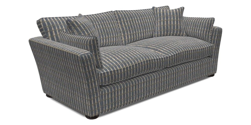 Aldeburgh 3 Seater Sofa in Cloth 22 Bayadere Seal with Scatters in Bayadere & Barcode Seal