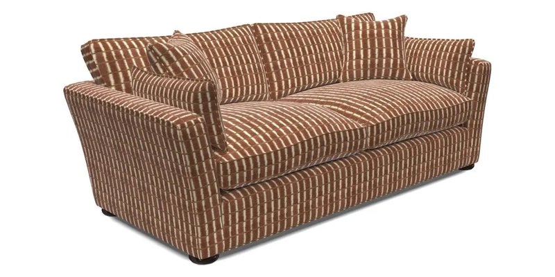 Aldeburgh 3 Seater Sofa in Cloth 22 Bayadere Seal with Scatters in Bayadere & Barcode Seal