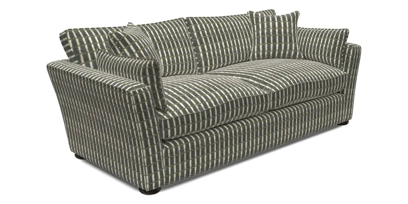 Aldeburgh 3 Seater Sofa in Cloth 22 Bayadere Seal with Scatters in Bayadere & Barcode Seal