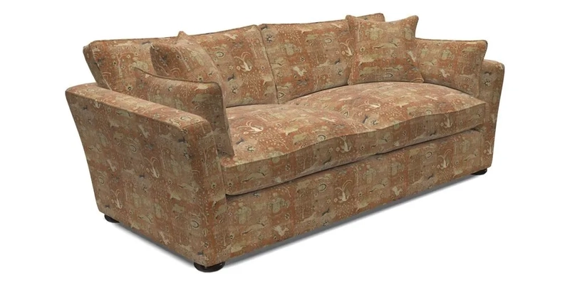 Aldeburgh 3 Seater Sofa in Cloth 22 Bayadere Seal with Scatters in Bayadere & Barcode Seal