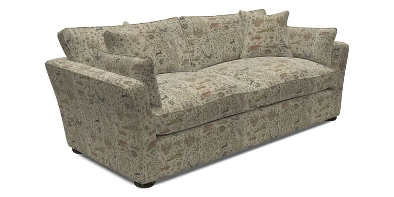 Aldeburgh 3 Seater Sofa in Cloth 22 Bayadere Seal with Scatters in Bayadere & Barcode Seal