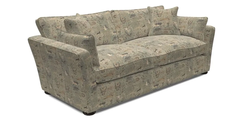Aldeburgh 3 Seater Sofa in Cloth 22 Bayadere Seal with Scatters in Bayadere & Barcode Seal