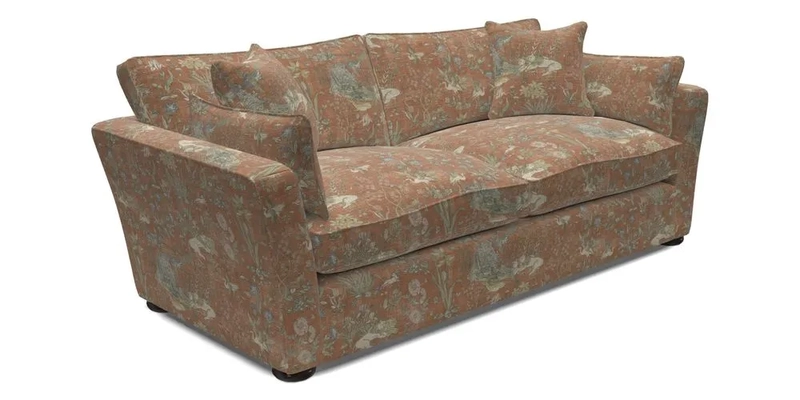 Aldeburgh 3 Seater Sofa in Cloth 22 Bayadere Seal with Scatters in Bayadere & Barcode Seal