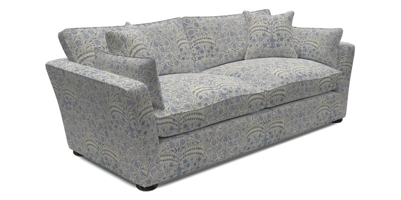 Aldeburgh 3 Seater Sofa in Cloth 22 Bayadere Seal with Scatters in Bayadere & Barcode Seal