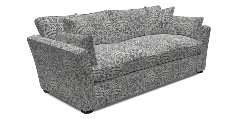 Aldeburgh 3 Seater Sofa in Cloth 22 Bayadere Seal with Scatters in Bayadere & Barcode Seal