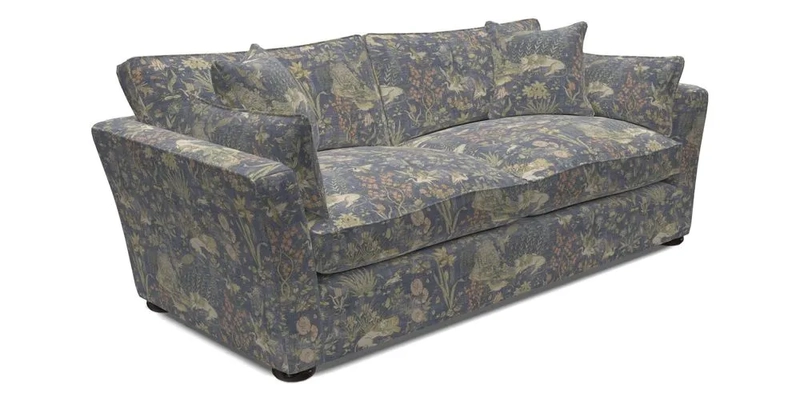 Aldeburgh 3 Seater Sofa in Cloth 22 Bayadere Seal with Scatters in Bayadere & Barcode Seal