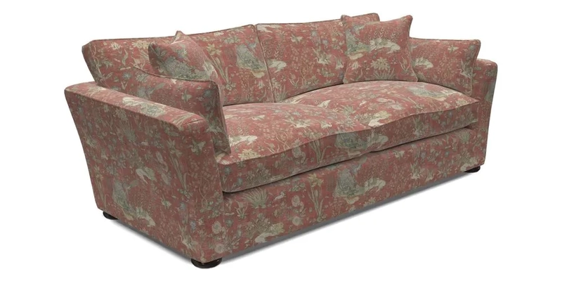 Aldeburgh 3 Seater Sofa in Cloth 22 Bayadere Seal with Scatters in Bayadere & Barcode Seal