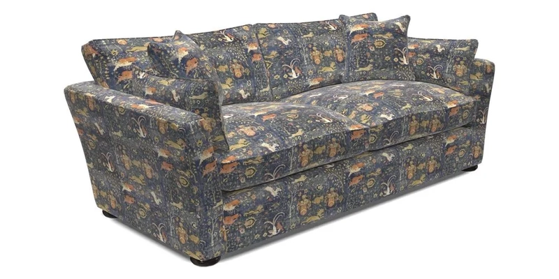 Aldeburgh 3 Seater Sofa in Cloth 22 Bayadere Seal with Scatters in Bayadere & Barcode Seal