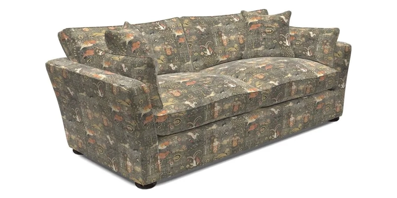 Aldeburgh 3 Seater Sofa in Cloth 22 Bayadere Seal with Scatters in Bayadere & Barcode Seal