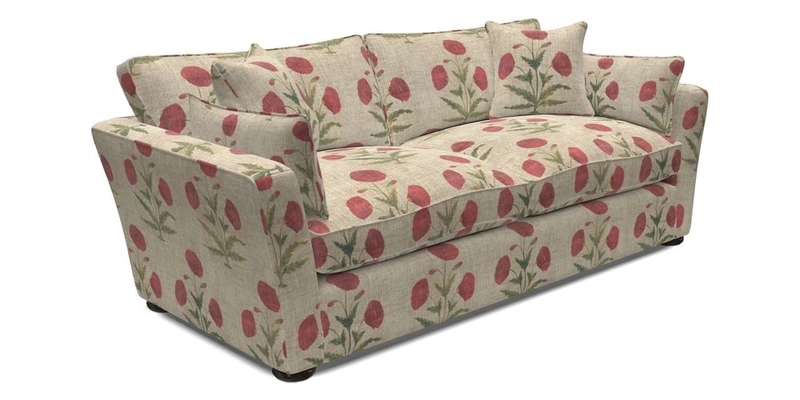 Aldeburgh 3 Seater Sofa in Cloth 22 Bayadere Seal with Scatters in Bayadere & Barcode Seal