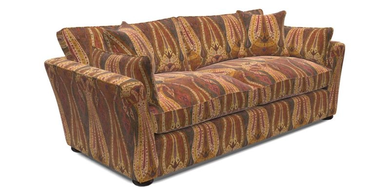 Aldeburgh 3 Seater Sofa in Cloth 22 Bayadere Seal with Scatters in Bayadere & Barcode Seal