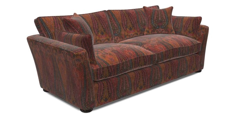 Aldeburgh 3 Seater Sofa in Cloth 22 Bayadere Seal with Scatters in Bayadere & Barcode Seal