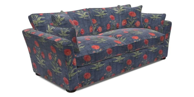 Aldeburgh 3 Seater Sofa in Cloth 22 Bayadere Seal with Scatters in Bayadere & Barcode Seal